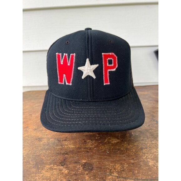 Vintage WP Black & Red Embroidered Trucker Snapback Hat H3 - Picture 1 of 4